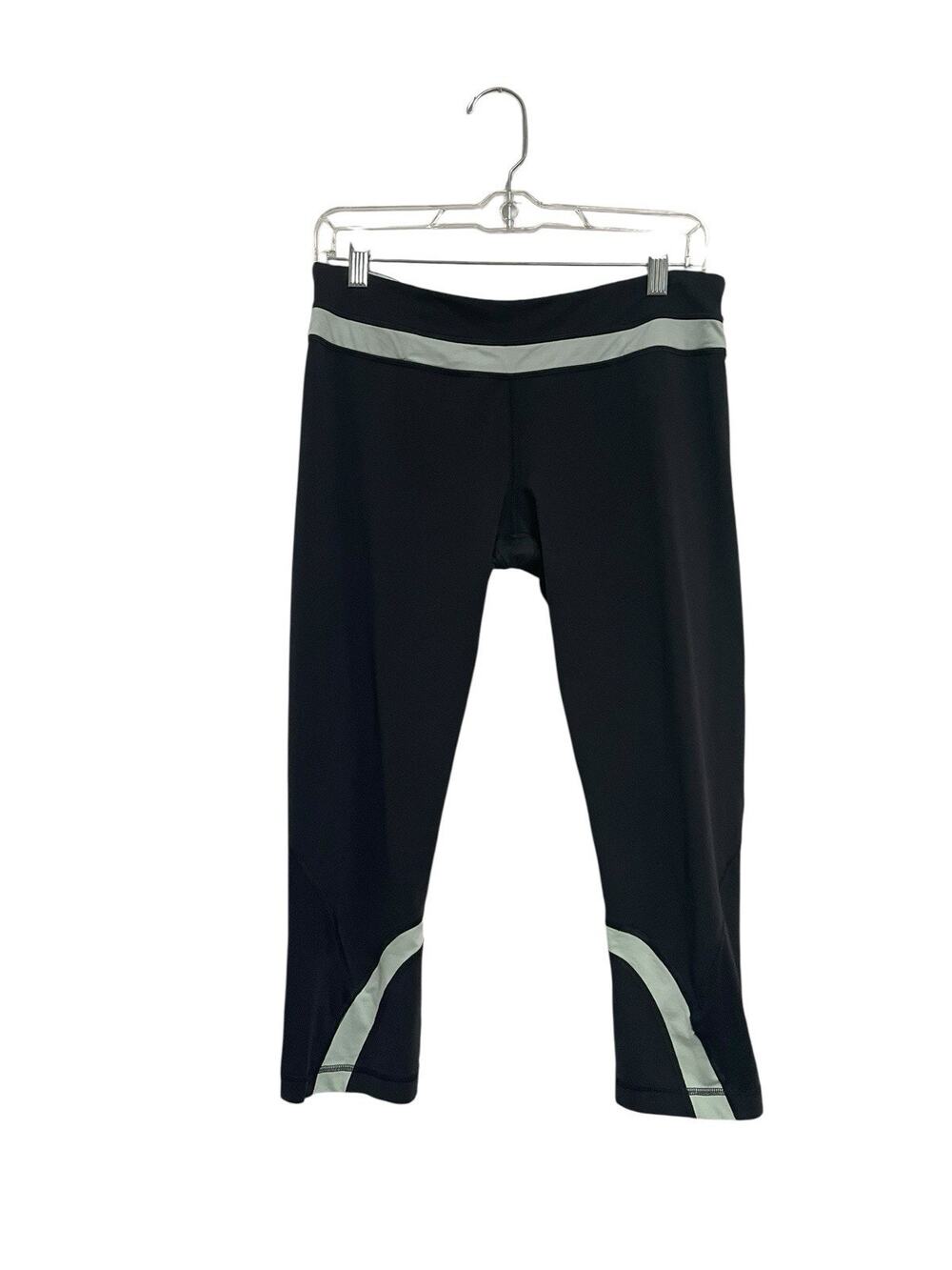 Lululemon Run Inspire Crop II Black Yoga Pants Womens Size 10 Luxtreme Mesh